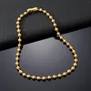 Ketten 3/6/8mm Edelstahl Kugel Perlen Halsketten Für Frauen Männer Gold/Silber Farbe Metall Kette halsband Schmuck Machen