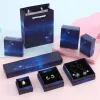 Jewelry 24pcs Black Blue Paper Jewelry Box Bracelet Necklace Ring Earring Box Handmde Kraft Wedding Gifts Packaging Box DIY Accessories