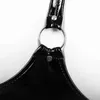 Kvinnor Sexig Glossy Open Cup Leather Bra Hollow Out Shaping Camisole Porn Breast Exponering Latex Shiny Leather Crop Tank Topps Sexi 240227