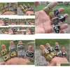 Cluster Rings 7 Pcs Fantasy American Football Championship Ring Men Fan Souvenir Gift Wholesale Drop Delivery Dhzut