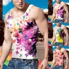 Men's Tank Tops Mens Summer Carnival Rainbow Vest With Unique Personality Unrestrained And Enthusiastic Festival 3D Printed Men Tees