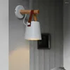 Lâmpada de parede país americano luminária nórdica simples ferro madeira cinto designer luzes corredor estudo cabeceira arandelas