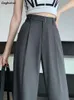 Pants Women Office Casual Eleganckie imperium luźne minimalistyczne czysta moda w stylu koreańskim spodnie damskie letnie projekt przytulny podstawowy 240223