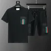 رسائل Mens Tracksuit Letters تطريز Summer Sportswear Shorts Pullover jogger Pants بدلات O-Neck Sportsuit #789