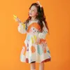 Maluch dzieci sukienki księżniczki jesienna wiosenna kreskówka rękaw dziecięcy luźne sukienka dla dzieci odzież 27y 240223