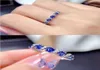 Fashion Chic Small Blue Crystal Topaz Gemstones Zircon Diamonds Rings for Women Girl White Gold Silver Color Jewelry Bijoux Gift1710427