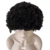 10 cali 6 mm Kinky Curly Brazilian Virgin Human Hair Wymiana Naturalna czarna kolor pełna koronkowa peruka dla czarnych mężczyzn