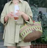 Beach Bags Designer Grass Woven Handbag Fashion Green Leaf Apple Tourism Street Trend Girl Shoulder Bag Top TotesH24227