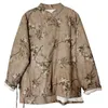 Women's Trench Coats Johnature Women Chinese Style Print Floral Parkas Stand Long Sleeve 2024 Winter Linen Button Belt Warm