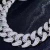Hip Hop Unique 19 Mm Moissanite diamants 925 argent Sterling Miami lunette taille poire chaîne cubaine lourde pour hommes