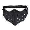 Party Masks Black Steampunk Punk Mask Uni Rock Biker Gothic Pu Leather Rivet Half-Face Masquerade för Cosplay Party Supplies Drop Deli DHZ58