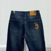 jeans da uomo primaverili firmati Jeans da uomo pantaloni in denim grafico con lettera di moda pantaloni dritti oversize larghi di tendenza casual