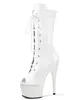 Bottes 8 pouces trois pièces cheville exotique discothèque pôle danse bandes petite taille femmes sexy fétiche talons hauts plate-forme 15 cm gothique