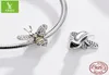 Silver Charm original cute animal small bee S925 pure silver beads fashion beaded bracelet jewelry accessories2400775