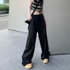 Kadın Pantolonları Kadın Bolk Kargo Sokak Giyim Hip Hop Joggers Swearpants Drawstring Sıradan Gevşek Geniş Bacak Pantolonları Bayanlar