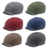 Berets British Wool Blend Tweed Flat Cap Fall Winter Sboy Caps Men Herringbone Gatsby Headwear Sie 8/4 Cabbie Hat Autumn