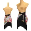 Сценическая одежда, юбка для латинских танцев, женский шарф с бахромой для взрослых, цветочный принт, кружевная кисточка, тренировочная одежда Cha Rumba DNV18981