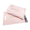 Envelopes 50pcs Mailer Bag Black&Pink THANK YOU Tote Bag Courier Bags SelfSeal Poly Mailer With Logo Express Bags Handle Envelope Bags