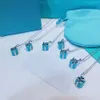 tiffanyjewelry tiffanybracelet heart złoto naszyjniki projektant luksusowy naszyjnik biżuterii do kobiety wysoka wersja v złota t home niebieski emalia naszyjnik pudełko na damski