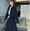 Designer tweedelige damesjurk Cargo-stijl nylon zak kort jasje met rok Sets split half match damespak S M L