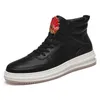 Plus-size 47 herfstmode glanzende metalen casual schoenen fel rood zwart merk high-top heren sneakers a2 4586
