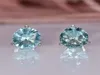 Stud Light Blue Round Gemstone Brincos para Mulheres Moda Vintage Bonito Aquamarine 925 Sterling Silver Zircon Parafuso Voltar BrincosSt7950471