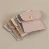 Sacos de armazenamento 5 pcs 6x6cm saco de veludo bolsa de microfibra com botão de pressão de ouro anel brinco pingente saco de óleo casamento presente de aniversário favores