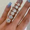 Chic Moissanite Pierścionek zaręczynowy Gold 9K 10K 14K 18K 2CT White Moissanite VVS Diamond Wedding Ring Pierścienie