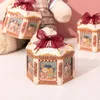 103050pcs iyi kaliteli düğün şeker kutuları hediye ambalaj için sevimli ayı kağıt kutusu şeridi tatlıları sarmal parti butik dekorasyon 240226