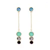 Dangle Earrings Long Round Imitation Gemstone Online Shopping India Women Geometric Vintage Jewelry