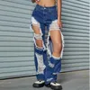 Jeans femininos mulheres nádegas rasgadas calças de perna reta para mulheres na moda 90s booty levantamento calças jeans elegantes
