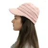 ベレー帽の帽子ピークソリッドキャップかぎ針編みステッチhニット女性野球帽を編む記念日帽子2024
