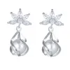 Серьги-гвоздики CANPEL 2024, модные женские классические блестящие серебряные серьги с цирконием и жемчугом для свадебных украшений