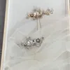 Hair Clips Vintage Metal Flowers Bridal Hairpin Gold Color Leaf Wedding Accessories Rhinestone Tiara Jewely