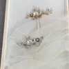 Fermagli per capelli Fiori in metallo vintage Forcina da sposa Foglia color oro Accessori da sposa Strass Tiara Jewely