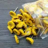 Équipements 100 pièces roue de polissage en tissu jaune 22mm brosses en fil d'acier outil rotatif de broyeur de bijoux