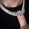 Yu Ying 12Mm 16Mm Wide Solid Sier Spiked Shape D/Vvs Moissanite Necklace Bling Cuban Link Chain