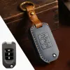 Luxury Leather Key Case Cover Fob Protector Car Accessories for Honda 2016 2017 CRV Pilot Accord Civic Keychain Holder Keyring