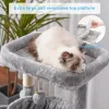 Scratchers Heybrother Cat Tree, Cat Tower for Indoor Cats, Cat House with Large Padded Bed, Cozy Condo, Hammocks, Sisal