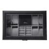 Titta på lådor Mixed Grids Wacth Box Leather Case Storage Organizer Luxury Jewelry Ring Display Black Quality 2 In 1200C