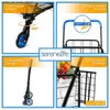 Shopping Carts SereneLife Supermarket Cart Double Basket W/360 Rolling Swinging Wheels Foldable Design Q240228