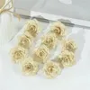 Decorative Flowers 10 Pcs/lot Simulated Curled Corner Gold And Silver Roses Hair Band Headwear Accessories Artificial Plant Simulation