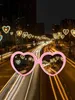 Eyeglass Frame 1pc-Love Heart Shaped Effects Glasses Watch The Lights Change To Heart Shape At Night Diffraction Glasses Women Fashion Sunglass