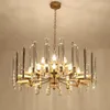 Lustres modernos lustre de cristal ouro americano simples sala de estar el lobby luz