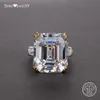 Shipei Natural Rectangle White Pink Sapphire Ring 925 Sterling Silver Sapphire Rings for Women Men Wedding Engagement216d