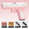 Toy Manual EVA Soft Bullet Foam Dart Shell Ejection Pistol Blaster Shooting Toy Gun Firing With Silencer For Children Kid Adult CS Fighting 004