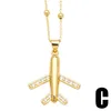 Pendentif Colliers FLOLA Tiny Gold Color Collier d'avion pour femmes avec cuivre CZ Chaîne perlée Casual Bijoux de mode Nkeb817