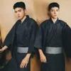 Vêtements ethniques 10 couleurs japonaises traditionnelles kimono robe ceinture à manches longues Yukata douche mode masculine Samurai Hekoobi Costumes de carnaval