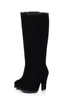 Botas QPLYXCO Rodilla Alto Combate para mujer Plataforma Sexy 11 cm Tacones Cremallera larga Fetiche Zapatos de invierno Mujer Tamaño 43 650