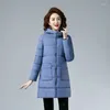 Women's Trench Coats 6XL Women Thicken Warm Hooded Parkas 2024 Winter Jacket Long Down Cotton Coat Femmale Fashion Solid Loose Casual